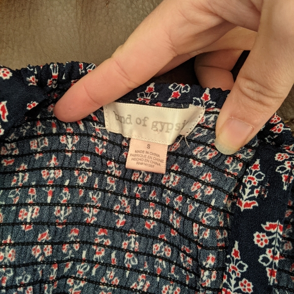 Band of Gypsies Bustier Crop Top, Small, Blue - Picture 2 of 3